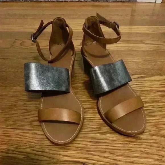 Madewell The Warren Silver and Tan Sandals festival, boho, Womens Size 7.5 - Picture 5 of 10